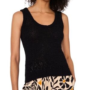 1. State open knit rolled scoop neck tank